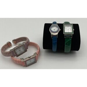 Lot of 4 Y2K Avon Birthday Wrist Watches Rhinestone Birthstone Tested
